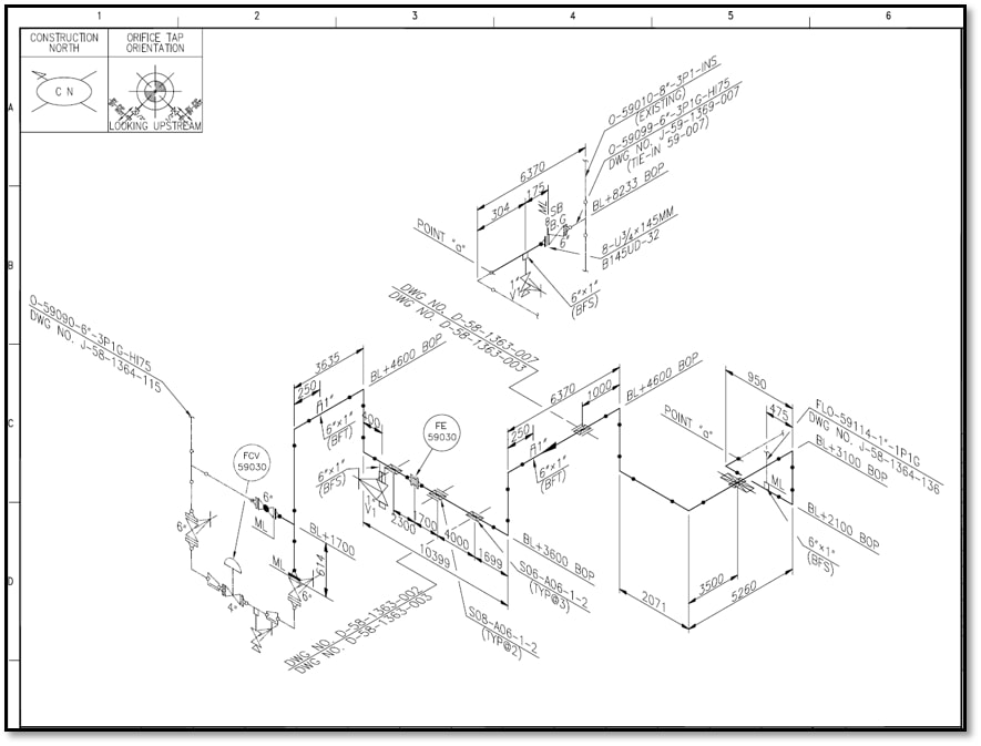 Piping isometric drawing