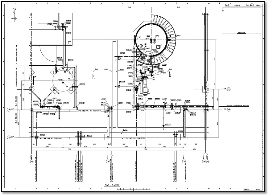 Pipping & support layout drawing